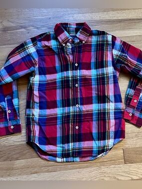 Ralph Lauren Polo plaid dress casual shirt boys size 7